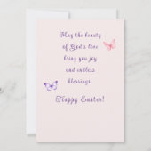 Watercolor Floral Cross Christian Easter シーズンカード (裏面)