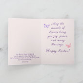 Watercolor Floral Cross Easter Blessings Scripture シーズンカード (内部)