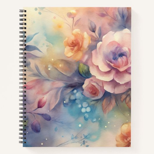Watercolor floral design  ノートブック (正面)