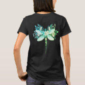 Watercolor Floral Dragonfly Art T-Shirt - Botanica Tシャツ (裏面)