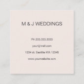 Watercolor Floral Elegant Wedding Planner スクエア名刺 (裏面)