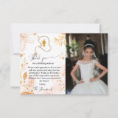 Watercolor floral first communion thank you card 招待状 (正面)