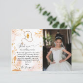 Watercolor floral first communion thank you card 招待状 (スタンド正面)