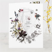 watercolor floral frame カード (黄色い花)