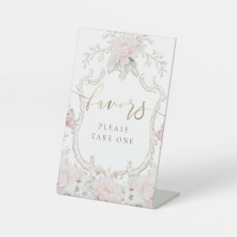 watercolor floral frame favors pedestal sign 台座サイン