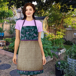 Watercolor Floral Garden Personalized エプロン