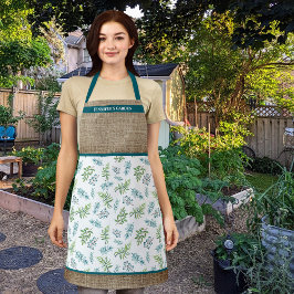 Watercolor Floral Garden Personalized エプロン