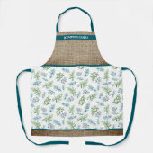Watercolor Floral Garden Personalized エプロン (正面)