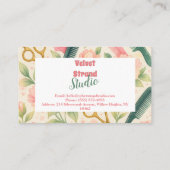 Watercolor Floral Hair Stylist Business 名刺 (裏面)