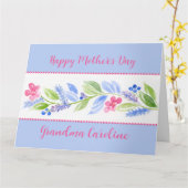 Watercolor Floral Happy Mothers Day NAME カード (黄色い花)