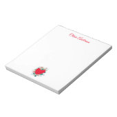 Watercolor Floral Heart Valentines Day Custom Name ノートパッド (回転)
