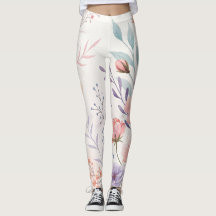 Watercolor Floral High-Waisted Leggings