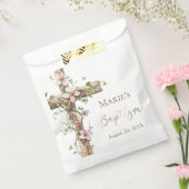 Watercolor Floral Holy Cross Baptism フェイバーバッグ (封をした状態)