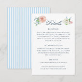 Watercolor Floral Hummingbird Wedding Details エンクロージャーカード (正面/裏面)