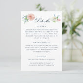 Watercolor Floral Hummingbird Wedding Details エンクロージャーカード (スタンド正面)