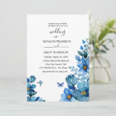 watercolor floral invitation card 招待状 (スタンド正面)