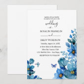 watercolor floral invitation card 招待状 (正面/裏面)