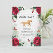 Watercolor Floral Kentucky Derby Party Invitation  招待状 (スタンド正面)