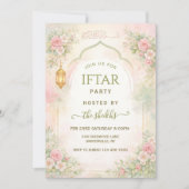 Watercolor Floral Lanter ramadan iftar invitations 招待状 (正面)