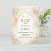 Watercolor Floral Lanter ramadan iftar invitations 招待状 (スタンド正面)