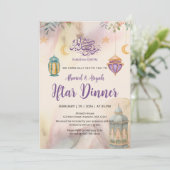 Watercolor Floral Lanterns Iftar Invitation 招待状 (スタンド正面)