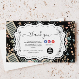 Watercolor Floral Lash Artist サンキューカード