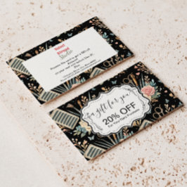 Watercolor Floral Lash Artist 割引カード