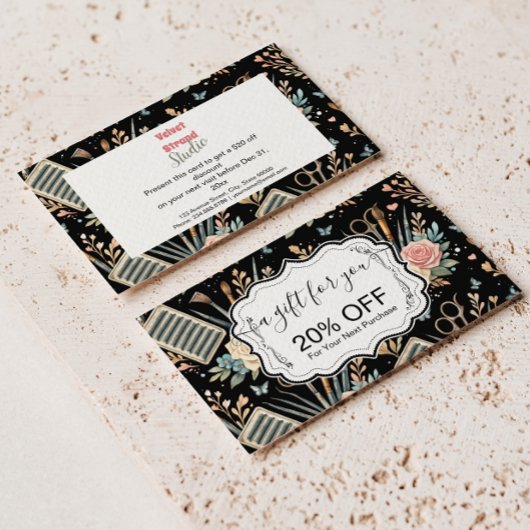 Watercolor Floral Lash Artist 割引カード