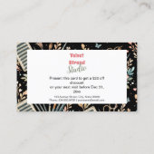 Watercolor Floral Lash Artist 割引カード (裏面)