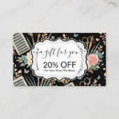 Watercolor Floral Lash Artist 割引カード (正面)