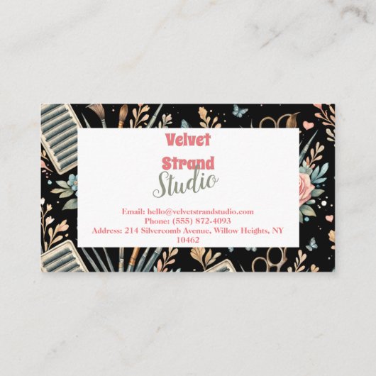 Watercolor Floral Lash Artist 名刺 (裏面)