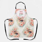 Watercolor Floral Lash Artist Beauty Studio エプロン (正面)