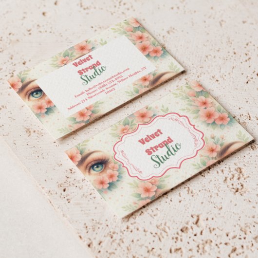 Watercolor Floral Lash Artist Beauty Studio 名刺