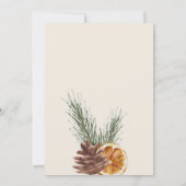 Watercolor floral leaves candles baby shower 招待状 (裏面)