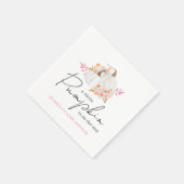 Watercolor Floral Little Pumpkin Baby Shower スタンダードカクテルナプキン (角)