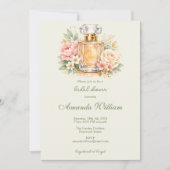 Watercolor Floral Luxury Perfume Bridal Shower 招待状 (正面)