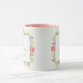 Watercolor Floral Monogram I Custom Gold Initial マグカップ (中央)