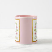 Watercolor Floral Monogram I Custom Gold Initial マグカップ (中央)