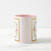Watercolor Floral Monogram I Gold Initial & Name マグカップ (中央)