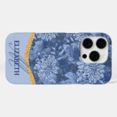 Watercolor Floral Monogram Pattern - Blue on Blue Case-Mate iPhoneケース (裏面 (横))