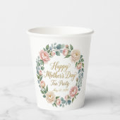 Watercolor Floral Mother's Day Tea Party  紙コップ (裏面)