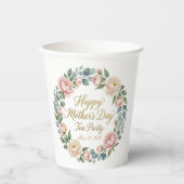 Watercolor Floral Mother's Day Tea Party  紙コップ (正面)