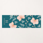 Watercolor Floral Name and Monogram ヨガマット (正面(横))