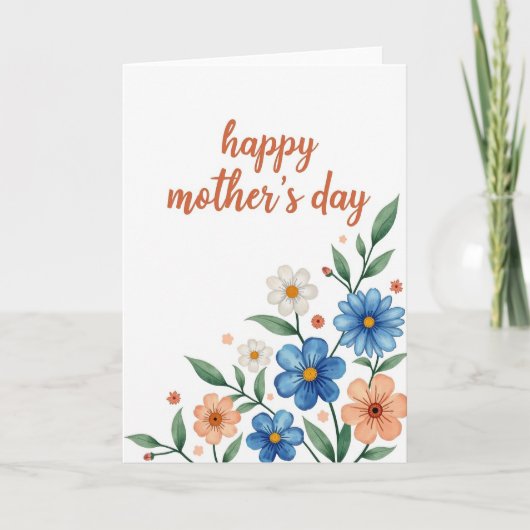 Watercolor Floral Note Card カード (正面)