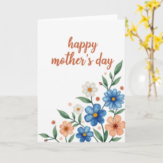 Watercolor Floral Note Card カード (黄色い花)