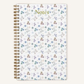 Watercolor Floral Notebook - Blue ノートブック (正面)