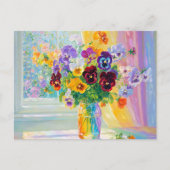 Watercolor Floral Pansies ポストカード (正面)