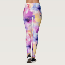 Watercolor Floral Pastel Leggings レギンス