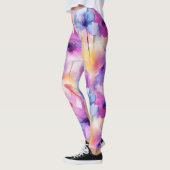 Watercolor Floral Pastel Leggings レギンス (左)