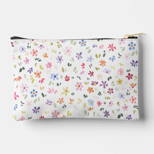 Watercolor Floral Pattern Pretty Personalized アクセサリーポーチ (裏面)